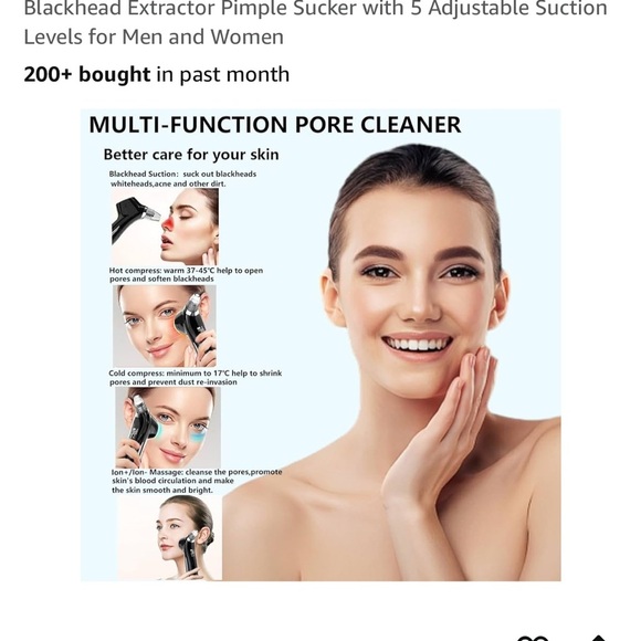 Sjie blackhead remover‎ pimple suction clear face beauty makeup wireless skin - Picture 2 of 11